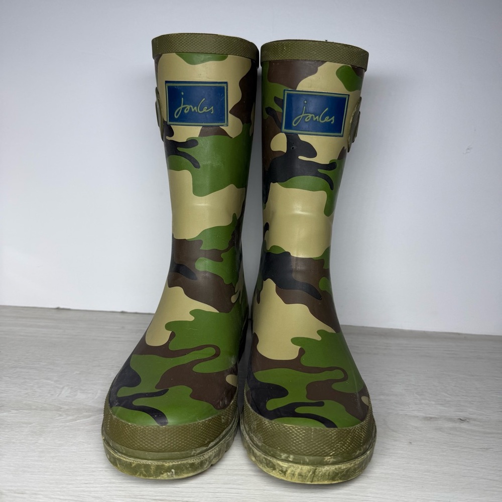 Joules Junior Boys Camo Welly Boots Size 3 - Picture 3 of 8